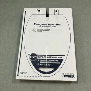 Kohler K-4636-0  Elongated Plastic Toilet Seat with  - White 18 5/8 X  14 3/16